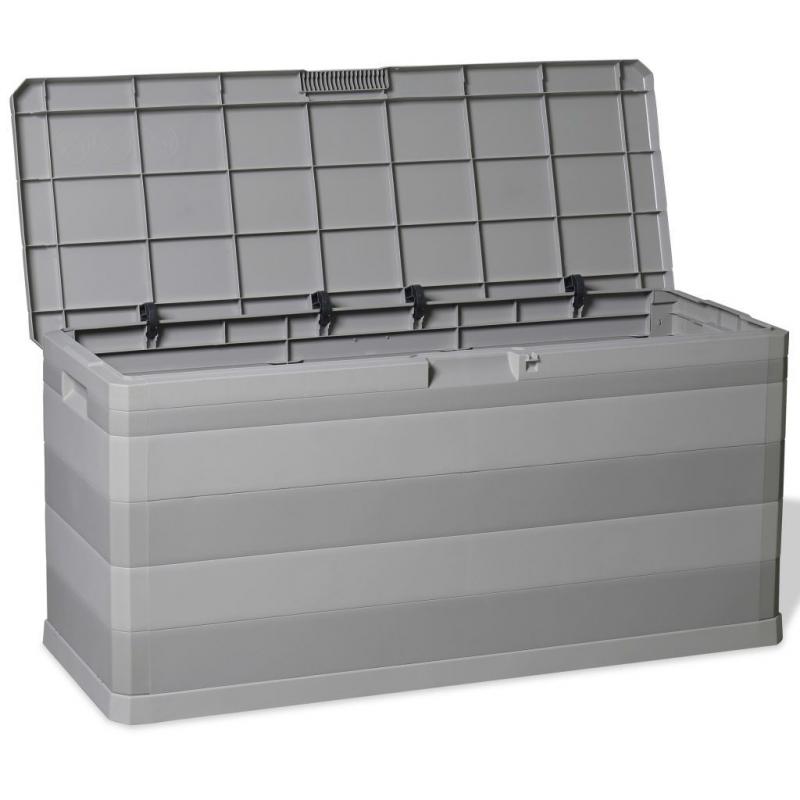 Garden Storage Box Grey 117x45x56 Cm
