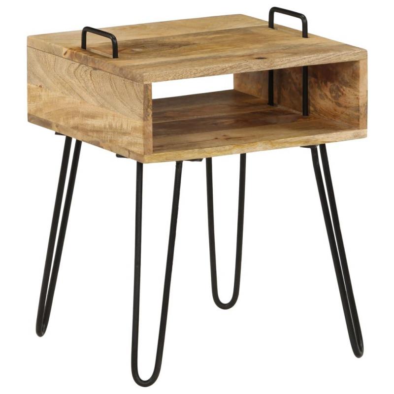 Bedside Table Solid Mango Wood 40x34x47 Cm