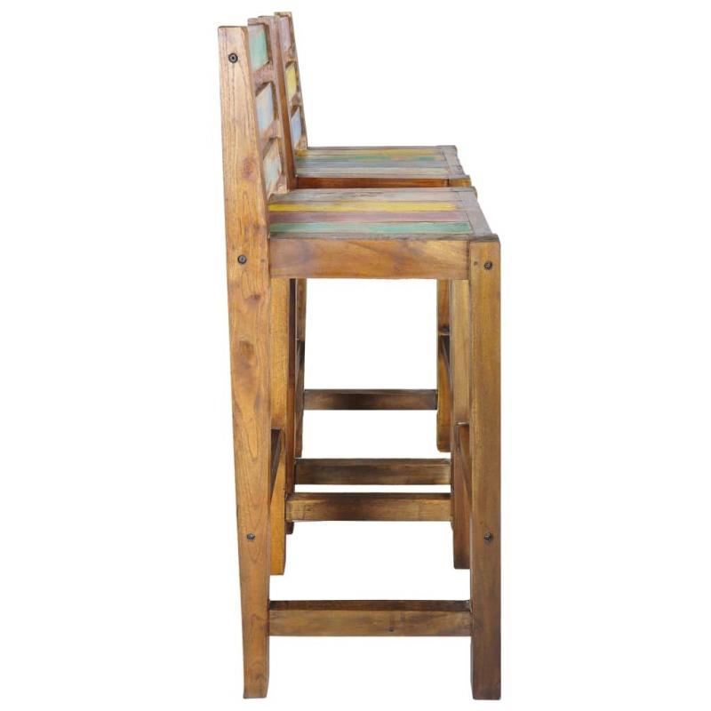 Bar Stools 2 Pcs Solid Reclaimed Boat Wood 40x40x106 Cm