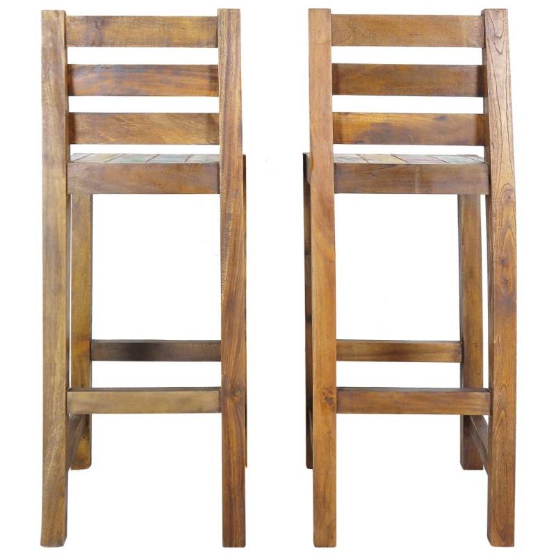 Bar Stools 2 Pcs Solid Reclaimed Boat Wood 40x40x106 Cm