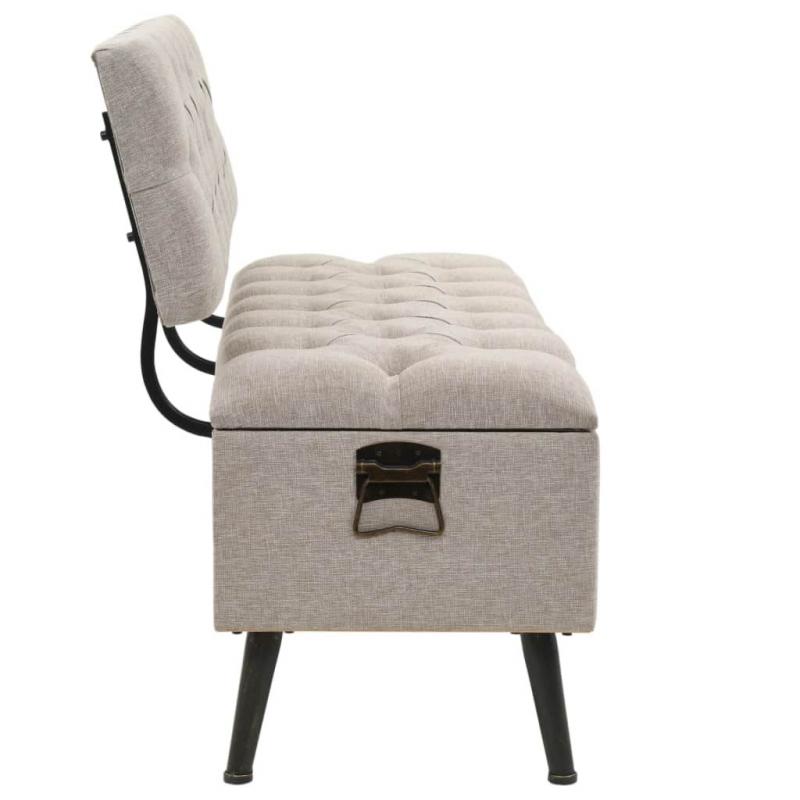Storage Bench With Backrest 121x53x78 Cm Fabric