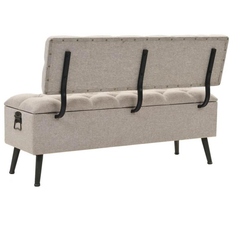 Storage Bench With Backrest 121x53x78 Cm Fabric