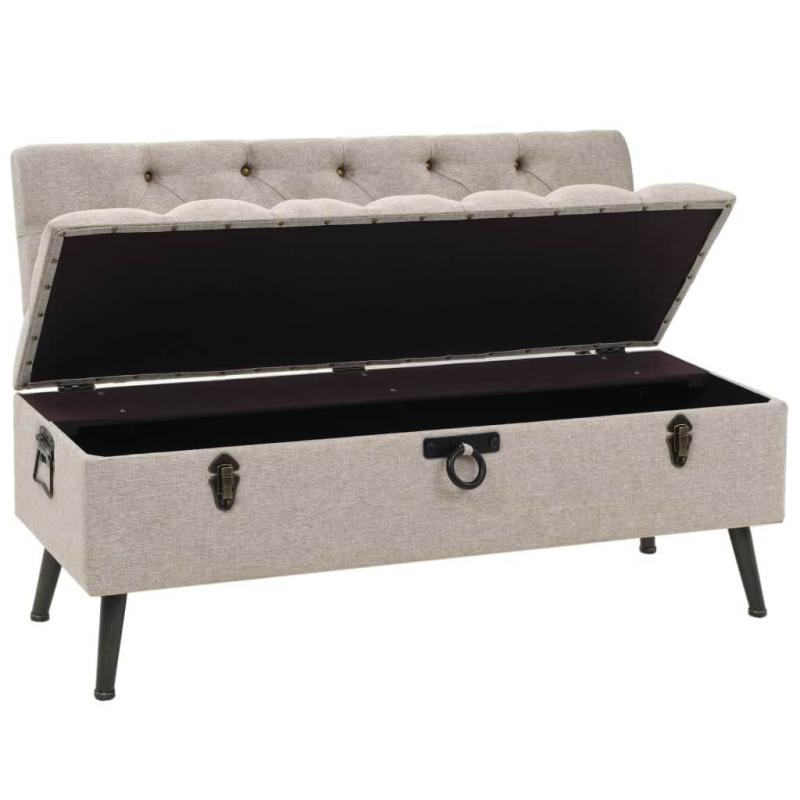 Storage Bench With Backrest 121x53x78 Cm Fabric