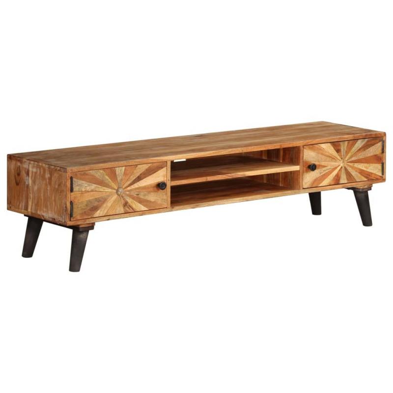 TV Solid Mango Wood Entertainment Unit 145x35x35cm