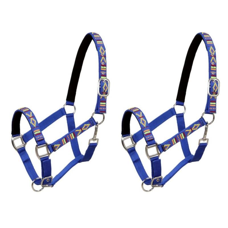Head Collars 2 Pcs For Horse Nylon Size Cob Blue