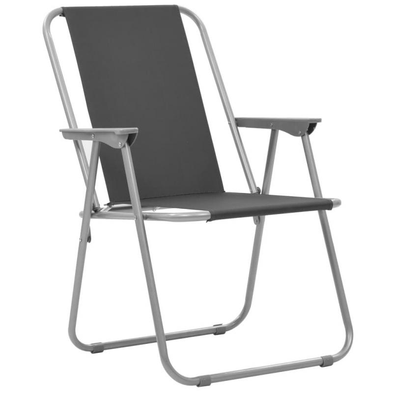 Folding Camping Chairs 2 Pcs 52x59x80 Cm Grey