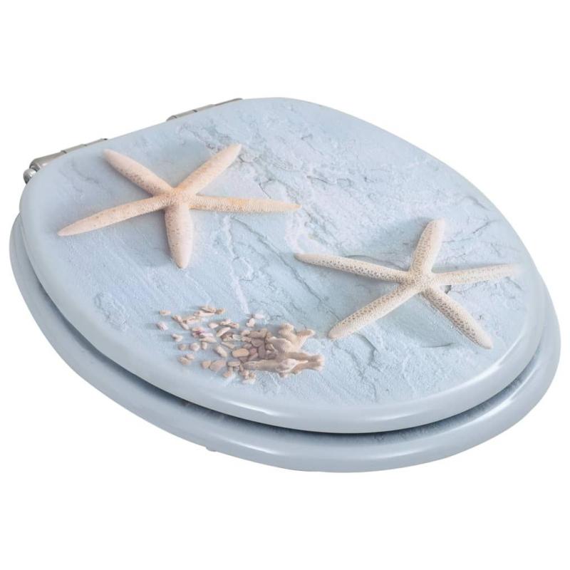 Toilet Seat With Soft Close Lid Mdf Starfish Design