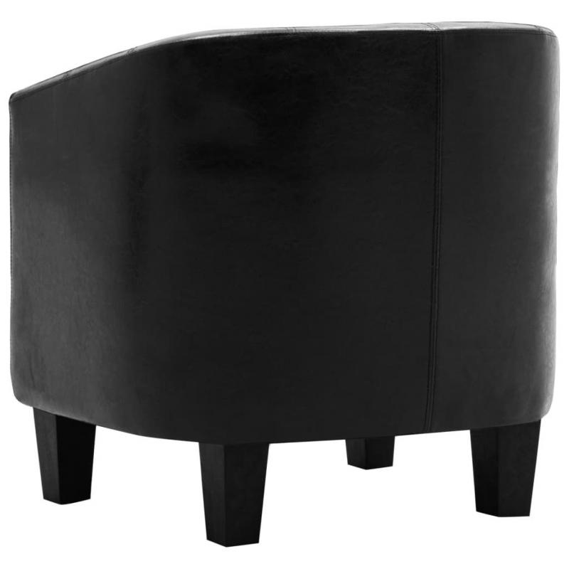 Faux Leather Tub Chair Black