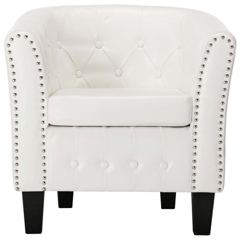 Tub Chair Faux Leather White
