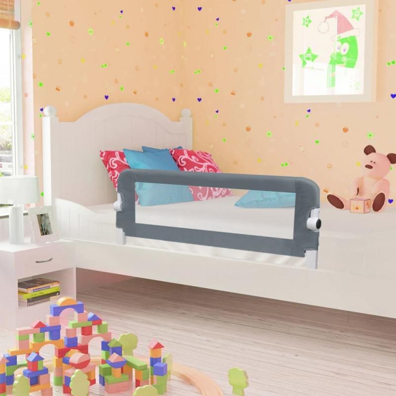 Toddler Safety Bed Rail Grey 102x42 Cm Polyester