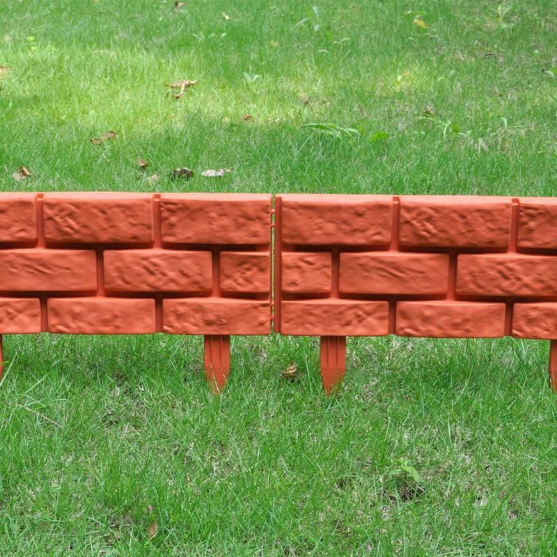 Lawn Garden Divider With Brick Design 11 Pcs