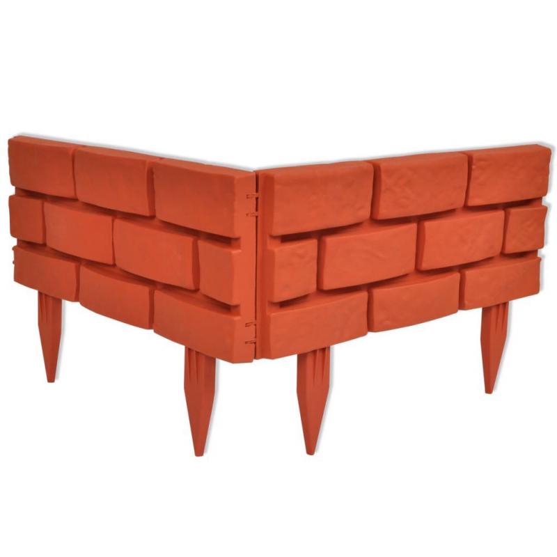 Lawn Garden Divider With Brick Design 11 Pcs