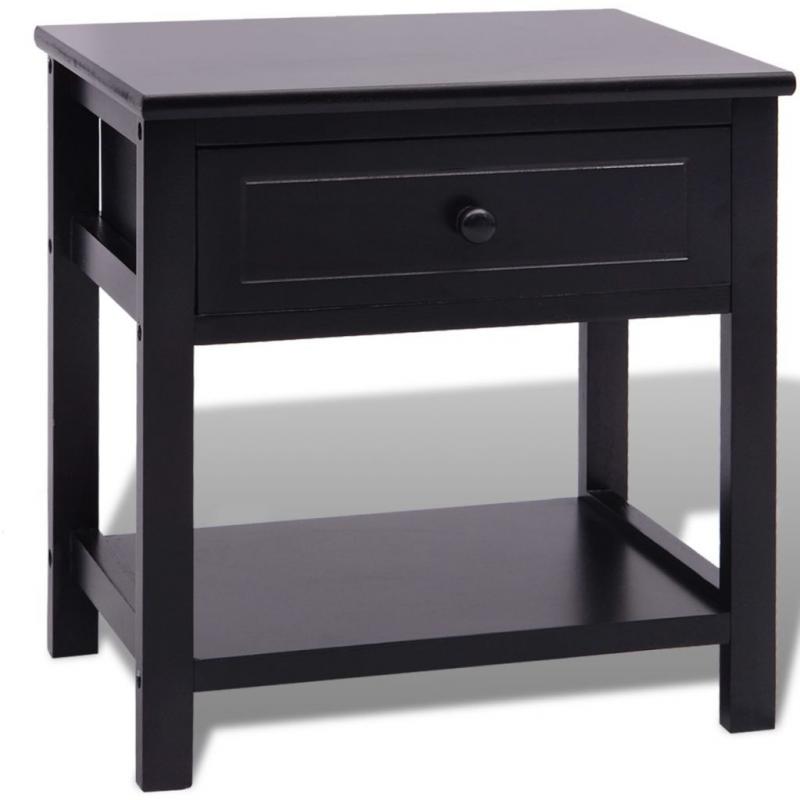 Bedside Wood Black