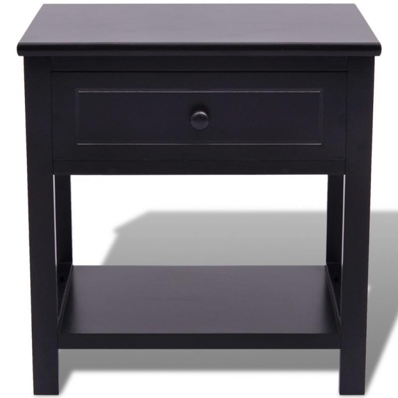 Bedside Wood Black