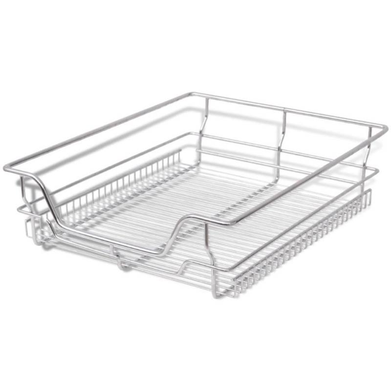 Pullout Wire Baskets 2 Pcs Silver 500 Mm