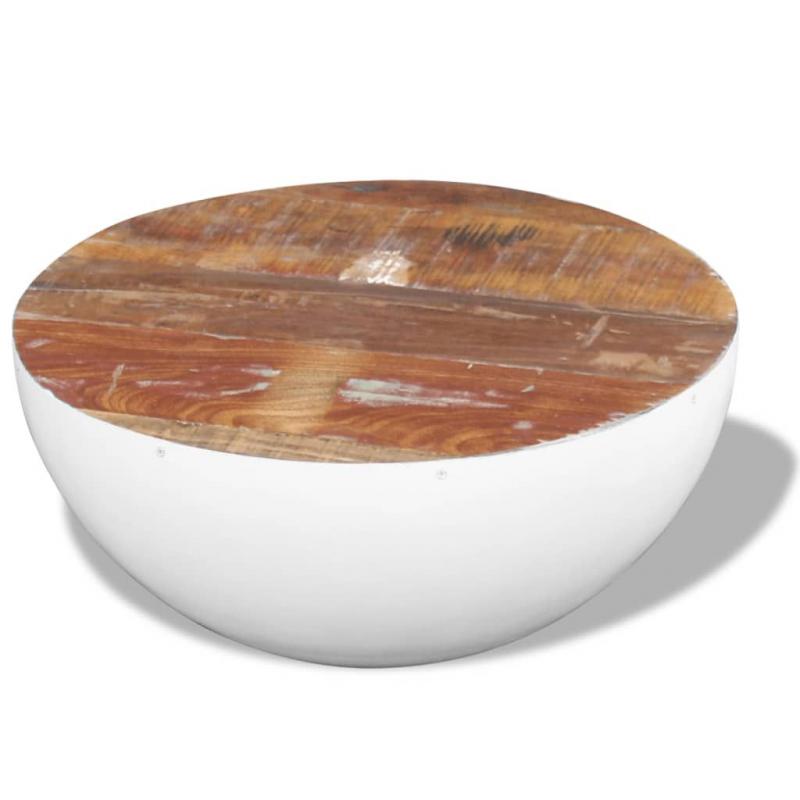 Bowl Shaped Coffee Table Solid Reclaimed Wood 60x60x30 Cm