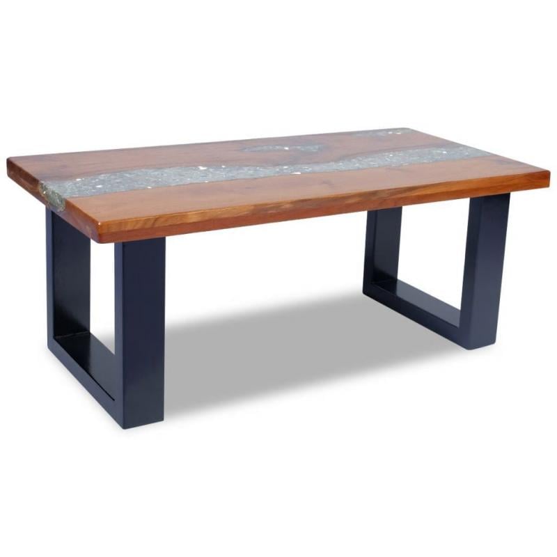 Coffee Table Teak Resin 100x50 Cm