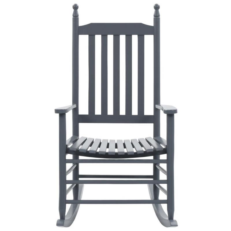 Rocking Chair With Curved Seat Grey Wood
