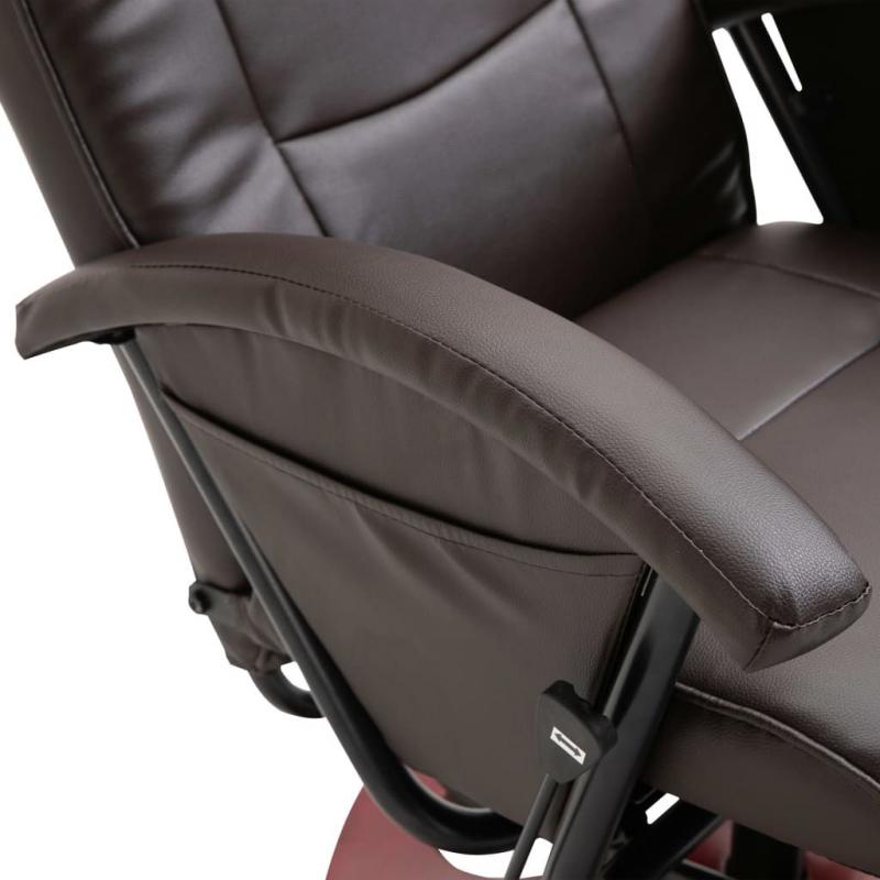 Swivel Tv Armchair Brown Faux Leather