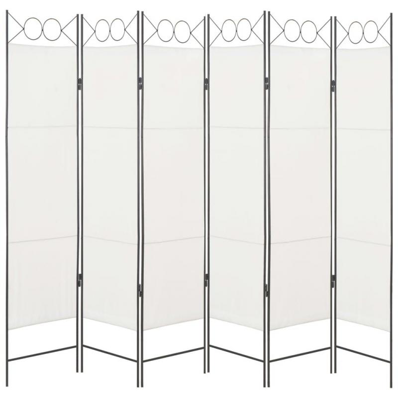 6panel Room Divider White 240x180 Cm