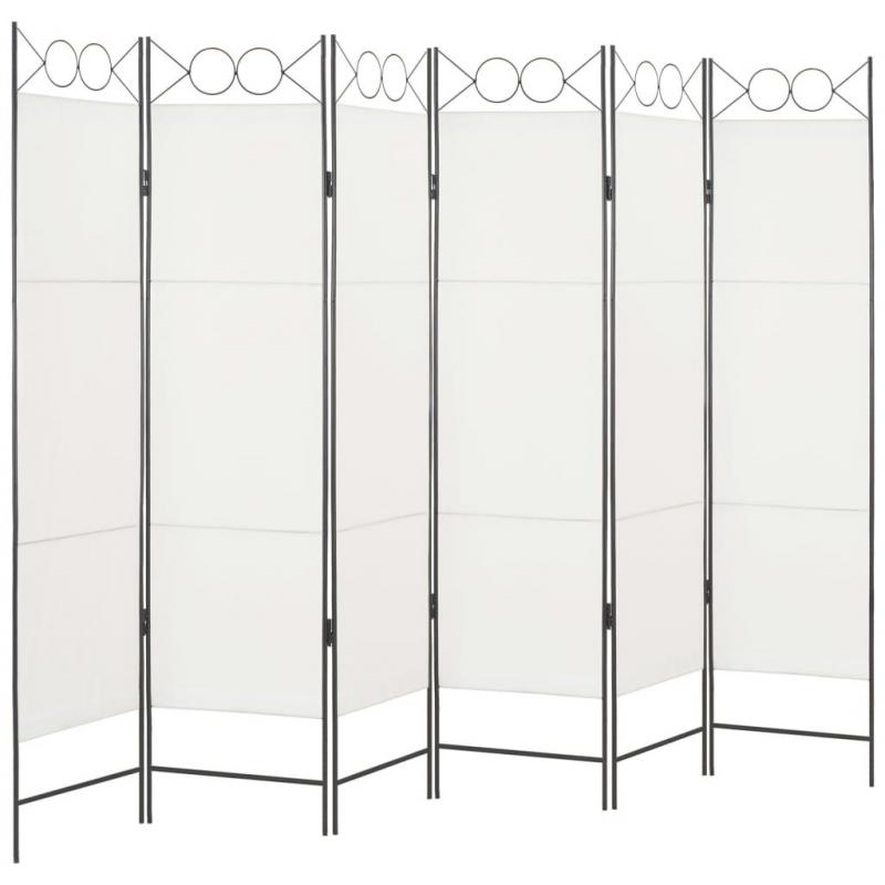 6panel Room Divider White 240x180 Cm