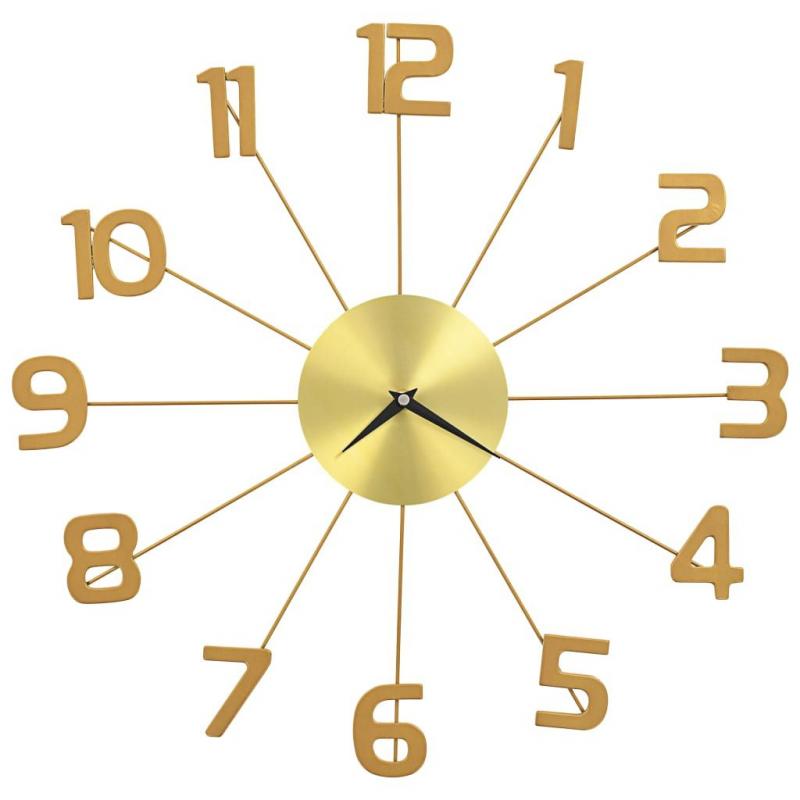 Wall Clock Metal 50 Cm Golden