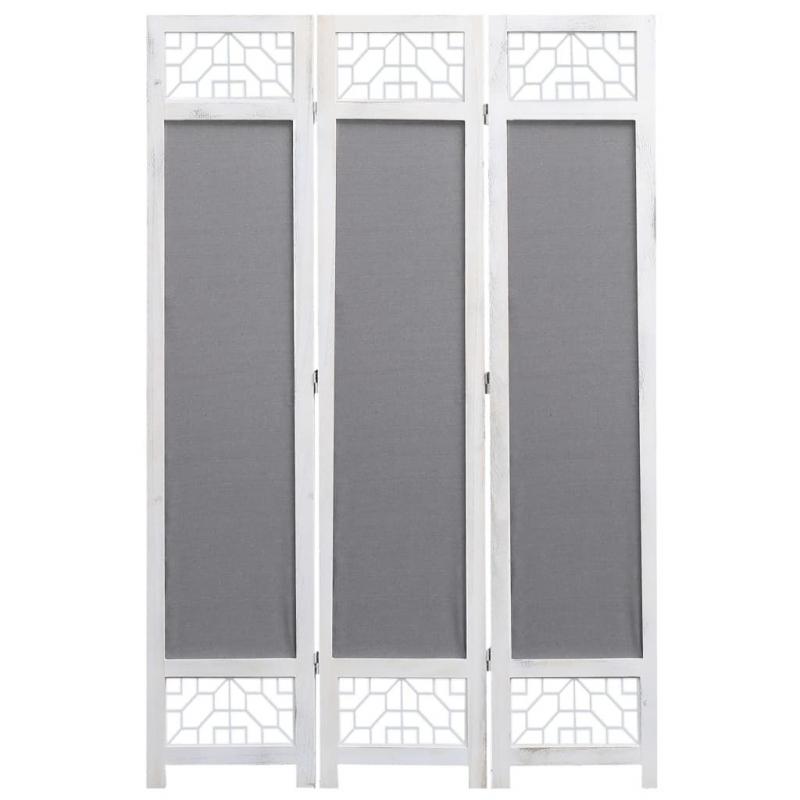 3panel Room Divider Grey 105x165 Cm Fabric