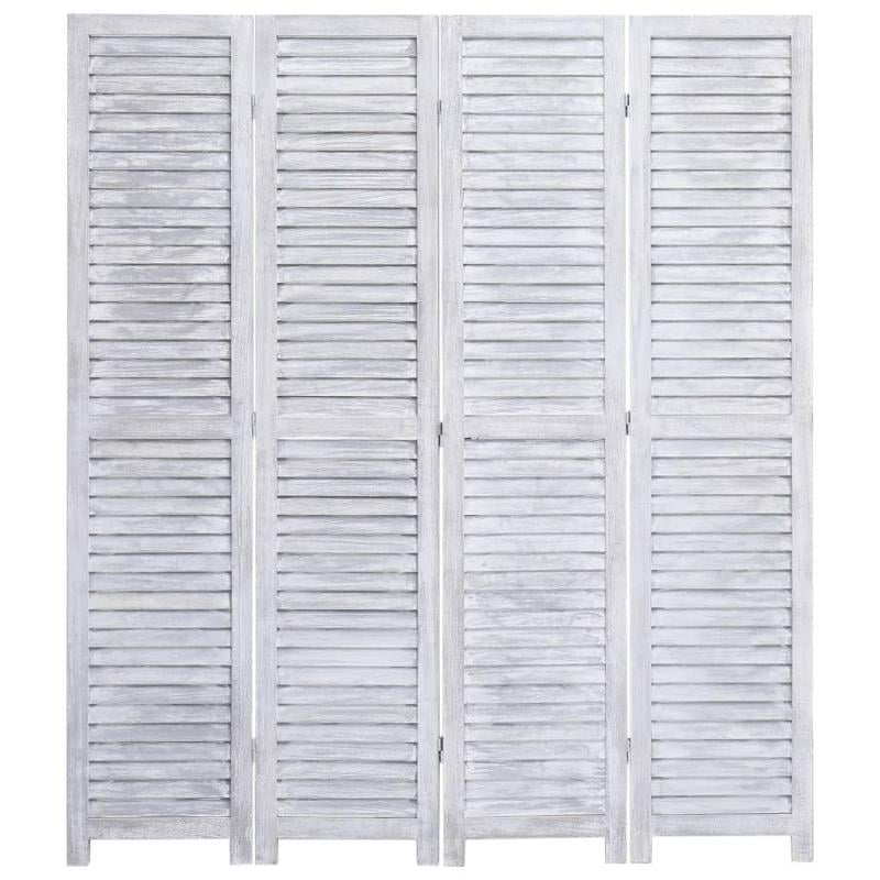 4panel Room Divider Grey 140x165cm Wood Grey
