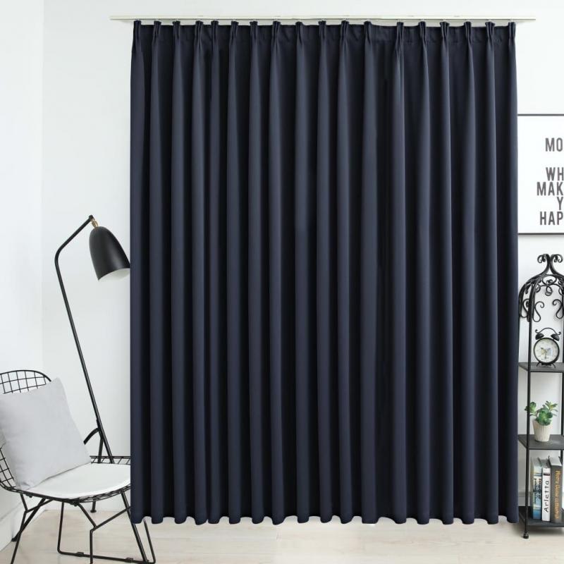 Blockout Curtain With Hooks Anthracite 290x245 Cm