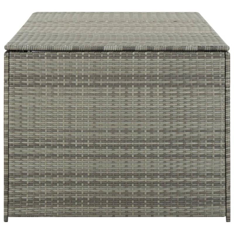Garden Storage Box Poly Rattan 180x90x75 Cm Grey