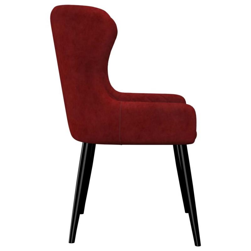 Dining Chairs 6 Pcs Red Velvet