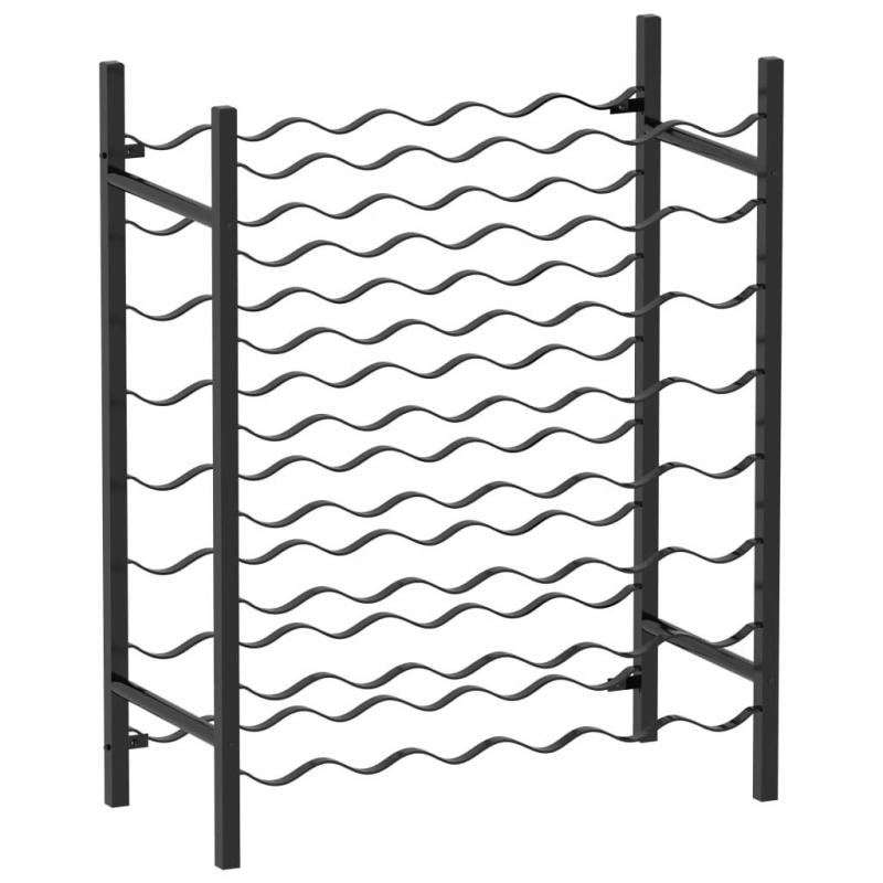 Wine Rack For 48 Bottles Black Metal