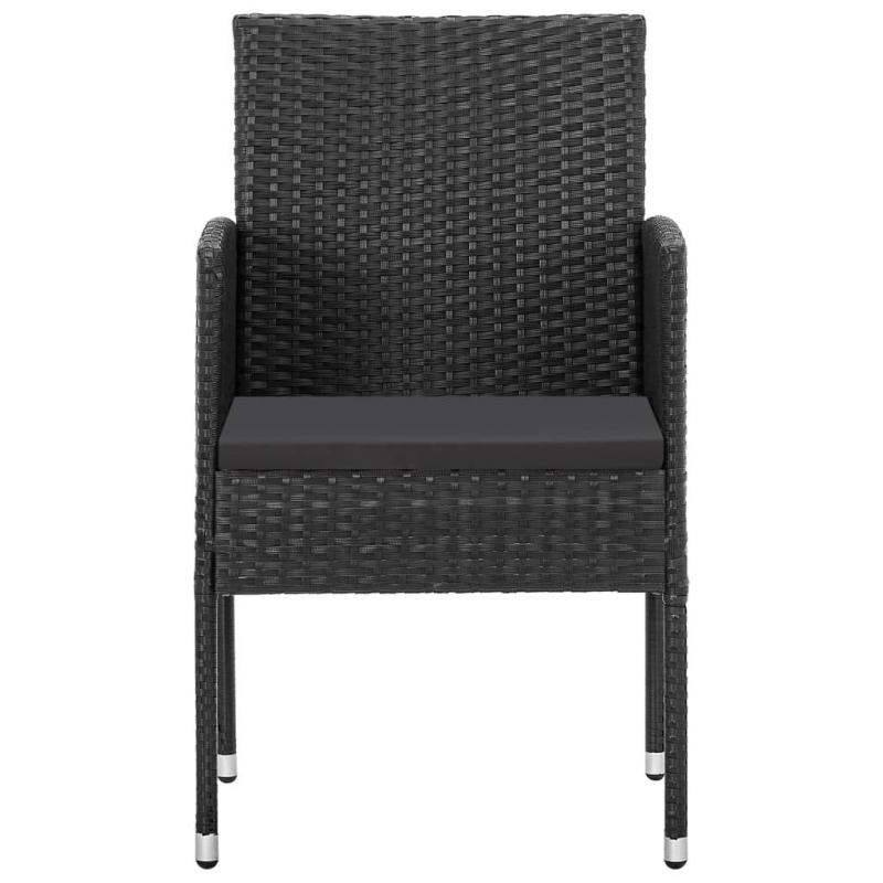 Poly Rattan Black Garden Chairs 2 Pcs