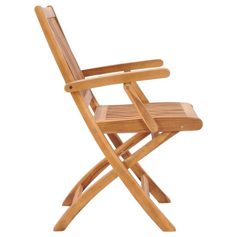 Folding Garden Chairs 2 Pcs Solid Teak Wood