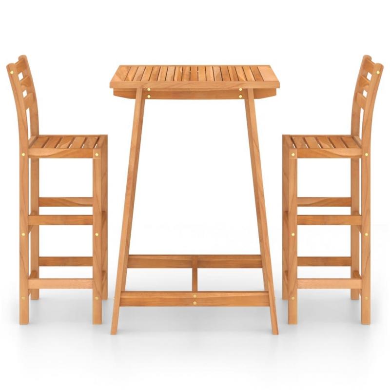 3 Piece Outdoor Bar Set Solid Acacia Wood