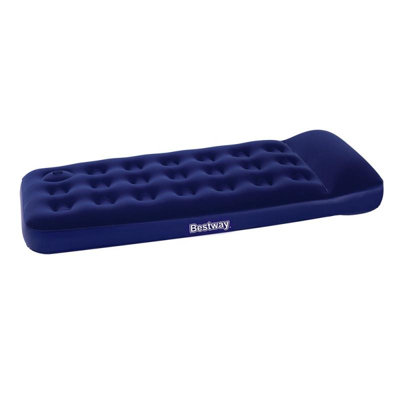 Bestway Single Inflatable Air Mattress Bed w/ Builtin Foot Pump Blue
