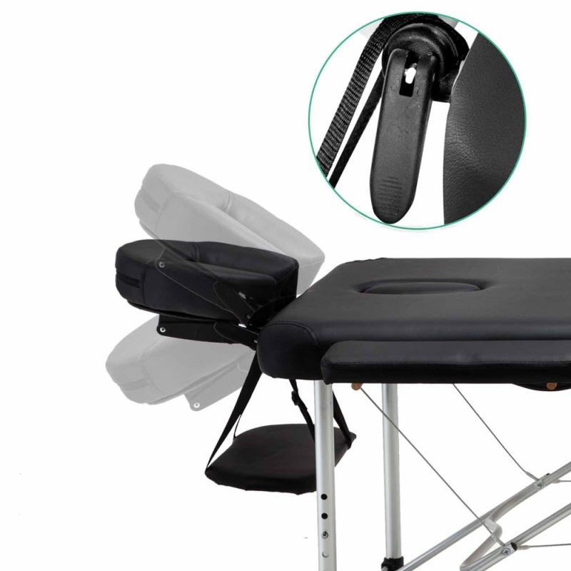 75cm Professional Aluminium Portable Massage Table Black