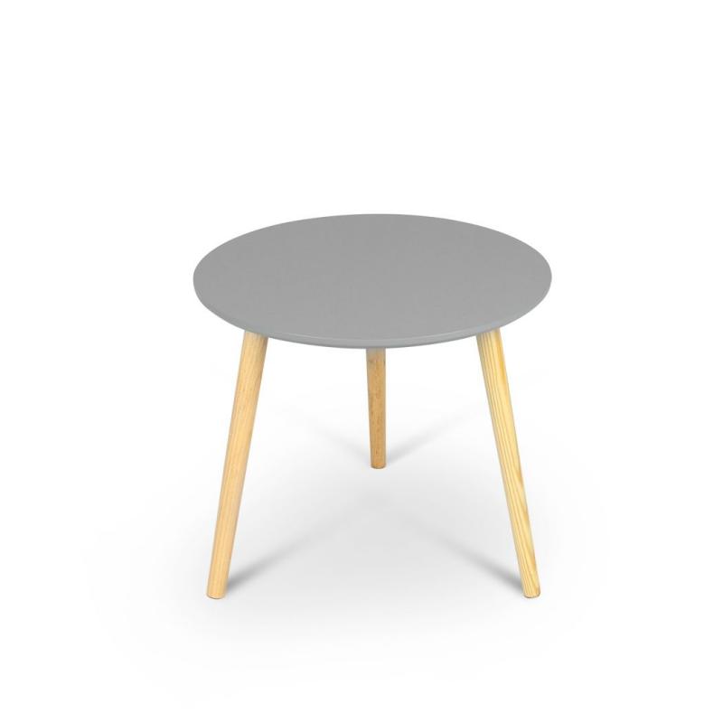 Aura Round Wood Coffee Table 50cm Grey