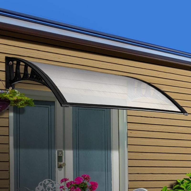 Window Door Awning Door Canopy Patio UV Sun Shield WHITE 1mx4m DIY