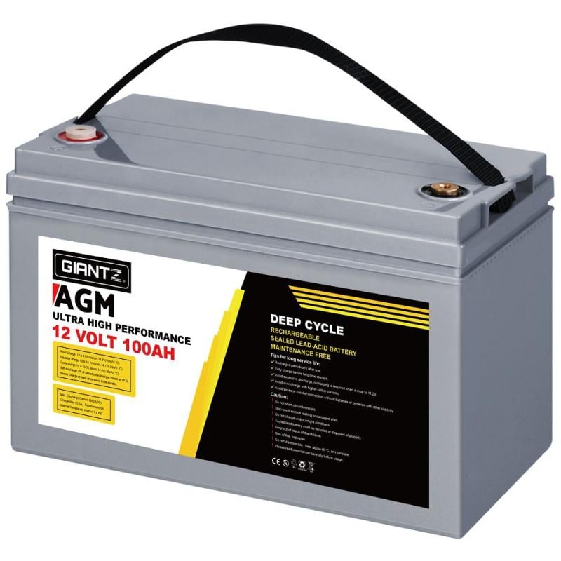 100Ah Deep Cycle Battery 12V AGM Marine Sealed Power Portable Box
