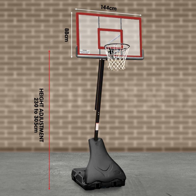 Kahuna Portable Basketball Ring Stand w/ Adjustable Height Ball Holder