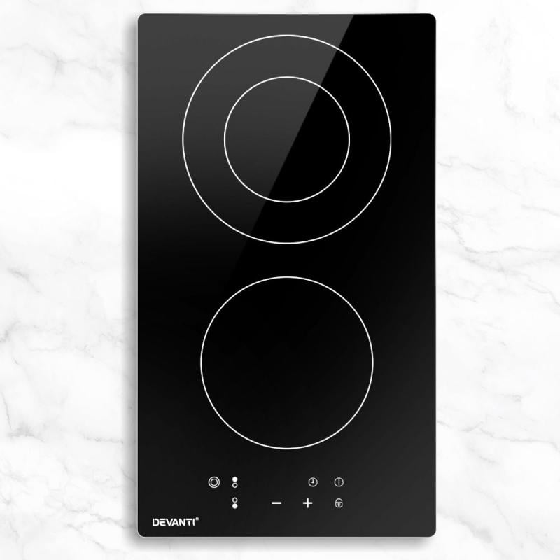 Electric Ceramic Cooktop 30cm Kitchen Cooker Top Touch Control 3Zones