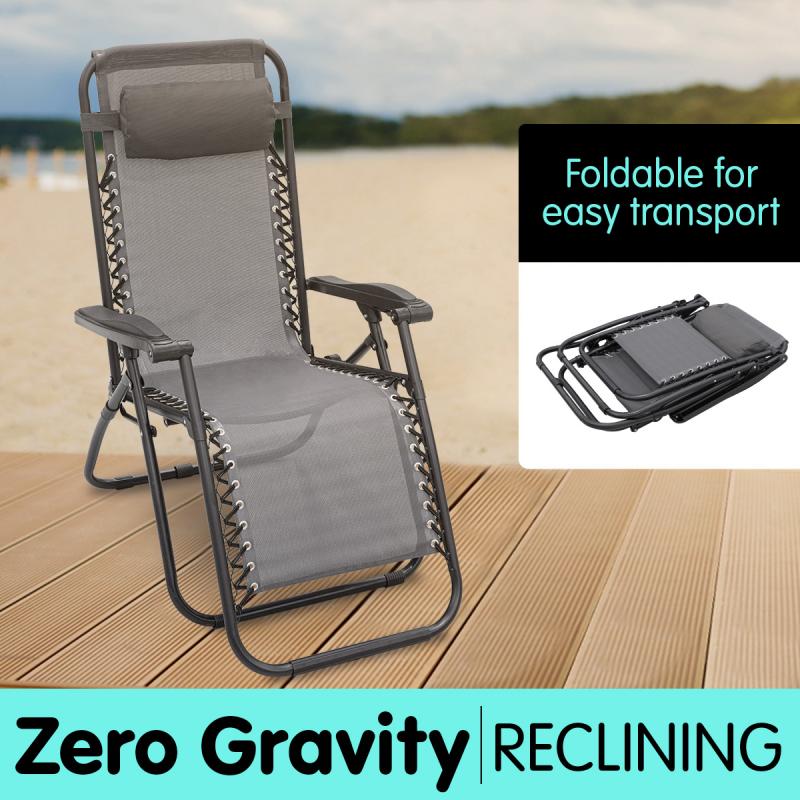 Zero Gravity Reclining Deck Chair Grey