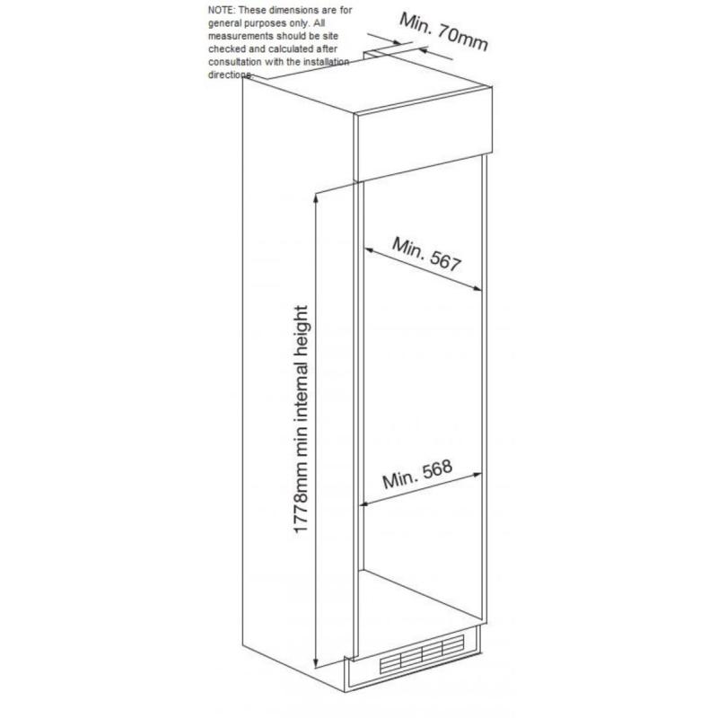 Kleenmaid Integrated Top Refrigerator Bottom Mount Freezer CRZ25511