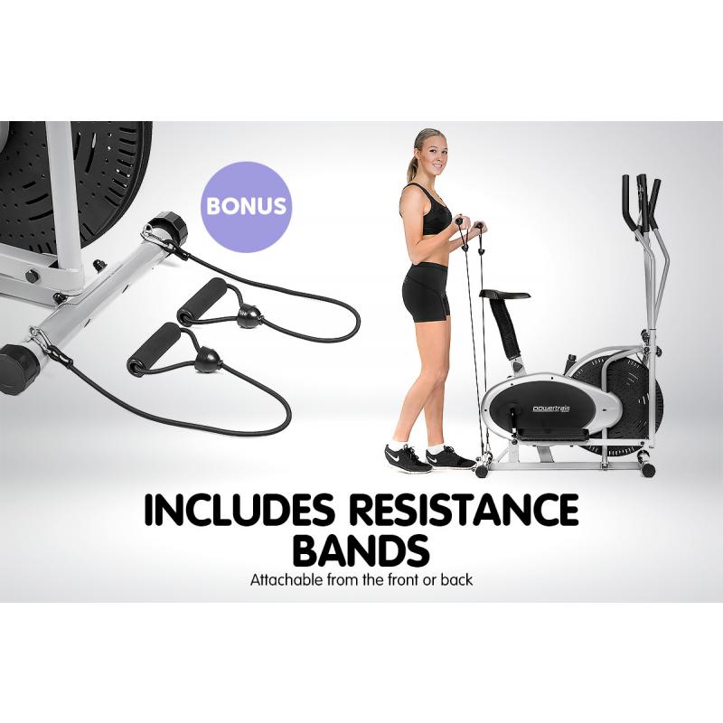 3in1 Powertrain Elliptical Cross Trainer & Exercise Bike with