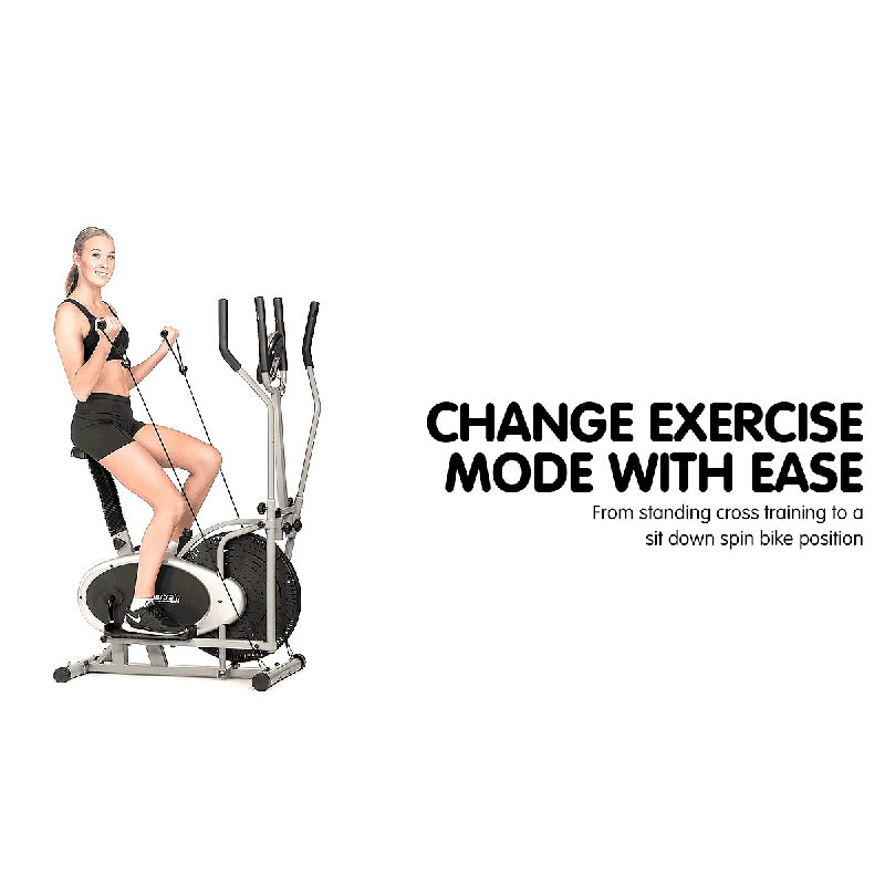 3in1 Powertrain Elliptical Cross Trainer & Exercise Bike with