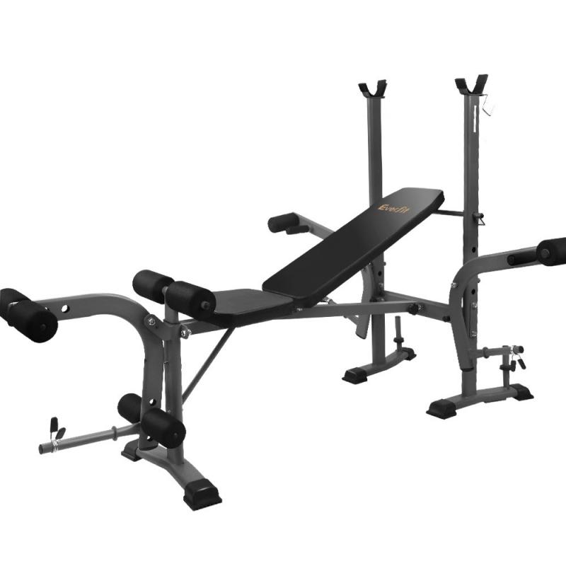 Multi Station Weight Bench Press Fitness Weights Equipment Black