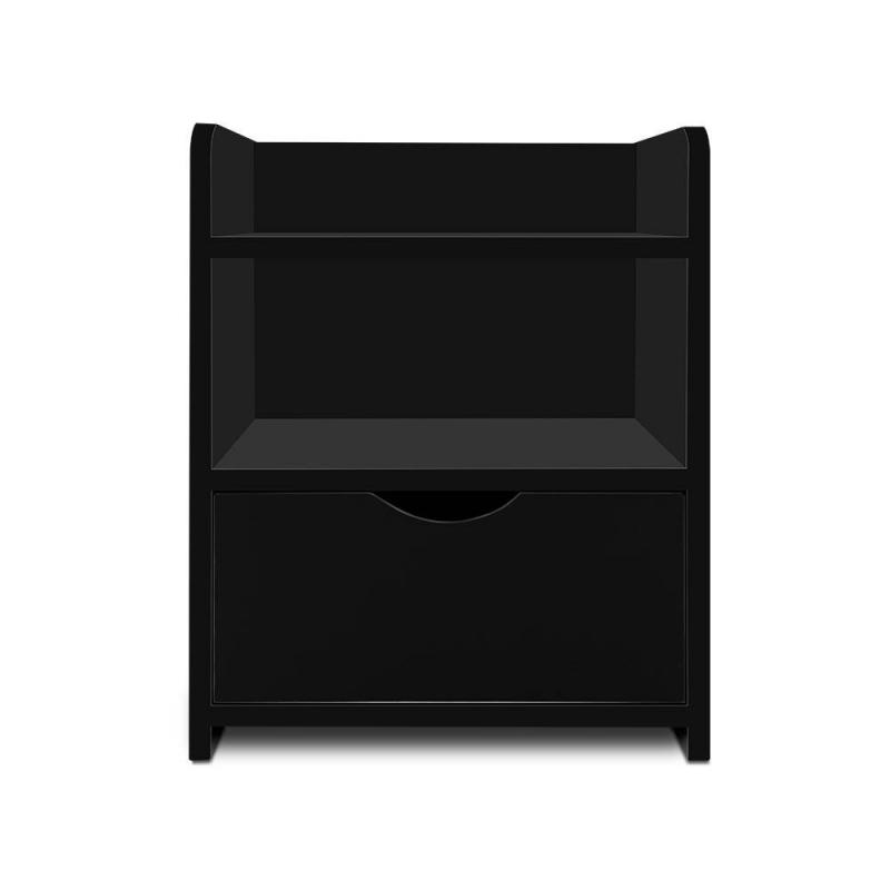 Bedside Table Drawer Black