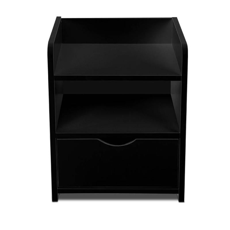 Bedside Table Drawer Black