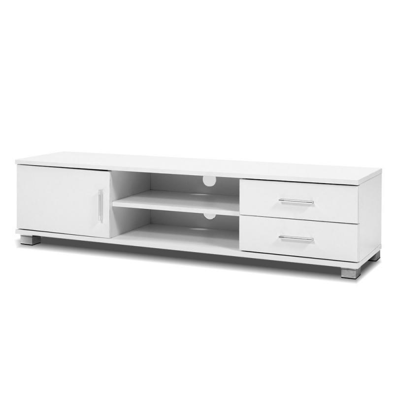 120cm TV Stand Entertainment Unit Storage Drawers Shelf White